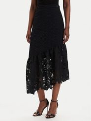 Guess Spódnica midi W6GD40 W1882 Czarny Regular Fit. Czarne spódnice Guess, xs, z aplikacjami, z bawełny, midi. Za 694.99 zł.