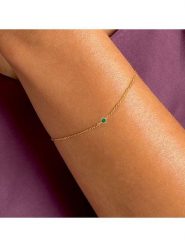 DIA DIAMONDS Pozłacana bransoletka ze szmaragdem rozmiar: onesize. Zielone bransoletki DIA DIAMONDS, z szmaragdem, pozłacane. Za 180.06 zł.