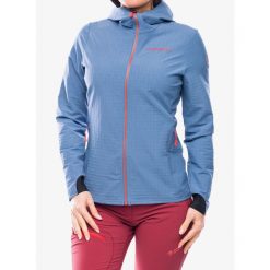 Kurtka softshell damska La Sportiva Descender Storm Jacket. Niebieskie kurtki przejściowe sportowe La Sportiva, bez wzorów, z softshellu, bez kaptura, trekkingowe. Za 634.99 zł.