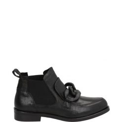 SZTYBLETY DAMSKIE 3315 RAG NERO. Botki Venezia, bez wzorów, ze skóry, bez obcasa, bez zapięcia. Za 389.00 zł.