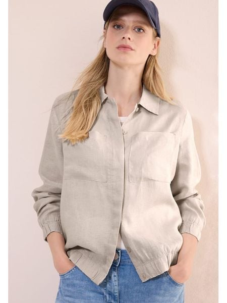 Cecil Lniana bluzka w kolorze beżowym rozmiar: XXL. Brązowe bluzki Cecil, xxl, bez wzorów, ze lnu, bez kołnierzyka, bez ramiączek. Za 123.25 zł.