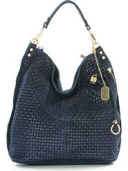 Anna Morellini Skórzany shopper bag "Caroline" w kolorze granatowym - 42 x 38 x 17 cm rozmiar: onesize. Niebieskie shopper bag Anna Morellini, bez wzorów, z materiału, na ramię, bez dodatków. Za 344.21 zł.