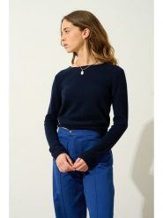 AUTHENTIC CASHMERE Kaszmirowy sweter "Epéna" w kolorze granatowym rozmiar: M. Niebieskie swetry AUTHENTIC CASHMERE, m, bez wzorów, z kaszmiru, bez ramiączek. Za 352.21 zł.