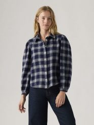 Levi's Koszula w kolorze granatowo-białym rozmiar: M. Niebieskie koszule Levi's, m, bez wzorów, z bawełny, bez kołnierzyka, bez ramiączek. Za 113.63 zł.
