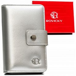 Portfel damski Rovicky R-POR-02-HRH srebrny. Szare portfele ROVICKY, bez wzorów, ze skóry ekologicznej. Za 45.00 zł.