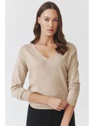 TATUUM Sweter "Flare" w kolorze beżowym rozmiar: L. Brązowe swetry Tatuum, l, bez wzorów, bez ramiączek. Za 144.24 zł.