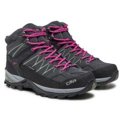 Buty trekkingowe dla kobiet CMP RIGEL MID WP. Szare buty trekkingowe CMP, bez wzorów, z materiału, bez zapięcia, trekkingowe. Za 399.00 zł.