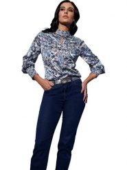 WITT WEIDEN Bluzka w kolorze niebieskim rozmiar: 42. Niebieskie bluzki WITT WEIDEN, bez wzorów, bez kołnierzyka, bez ramiączek. Za 70.08 zł.