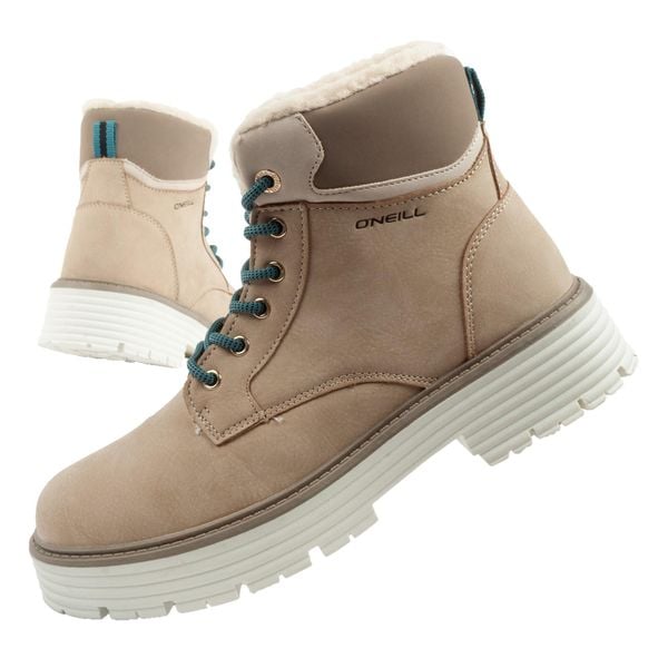 Buty trapery zimowe damskie O'neill ocieplane. Brązowe traperki O'Neill, bez wzorów, z gumy, klasyczne, bez obcasa, bez zapięcia. Za 239.00 zł.