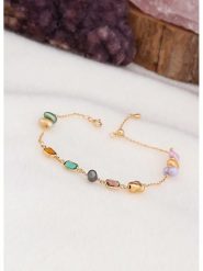 L'Atelier de Gaia Pozłacana bransoletka z perłami i cyrkoniami rozmiar: onesize. Żółte bransoletki L'Atelier de Gaia, z cyrkonią, pozłacane. Za 60.99 zł.