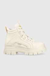 Buffalo buty Aspha NC Mid Laceup damskie kolor beżowy na platformie. Brązowe botki Buffalo, bez wzorów, z gumy, z okrągłym noskiem, bez obcasa, na platformie, bez zapięcia. W wyprzedaży za 379.99 zł.