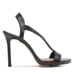 Sandały Karino. Czarne sandały Karino, bez wzorów, bez obcasa, na szpilce, bez zapięcia. Za 319.99 zł.