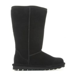 Buty BearPaw Elle Tall 1963W-011 Black czarne. Czarne kozaki na zimę, bez wzorów, z materiału, bez obcasa, bez zapięcia. Za 705.57 zł.