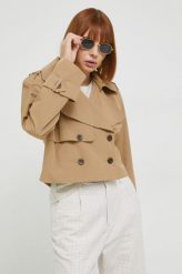 Abercrombie & Fitch kurtka damska kolor beżowy przejściowa. Brązowe kurtki Abercrombie & Fitch, l, bez wzorów, klasyczne, bez kaptura. W wyprzedaży za 389.99 zł.