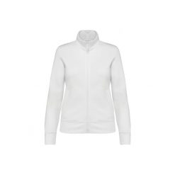 Damska kurtka ze szczotkowanego polaru Kariban. Białe kurtki KARIBAN, bez wzorów, z polaru, bez kaptura. Za 198.00 zł.