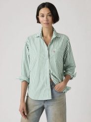 Levi's Koszula w kolorze biało-zielonym rozmiar: M. Białe koszule Levi's, m, bez wzorów, z bawełny, bez kołnierzyka, bez ramiączek. Za 123.45 zł.