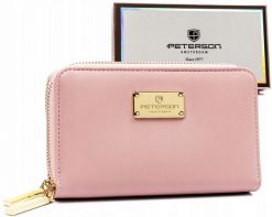 Portfel damski Peterson PTN 007-F8 różowy. Czerwone portfele Peterson, bez wzorów, ze skóry ekologicznej. Za 68.99 zł.
