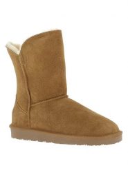 Gooce Skórzane kozaki zimowe "Breezy" w kolorze jasnobrązowym rozmiar: 40. Brązowe kozaki Gooce, na zimę, bez wzorów, ze skóry, eleganckie, bez obcasa, bez zapięcia. Za 217.99 zł.