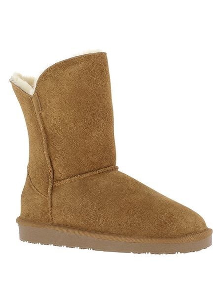 Gooce Skórzane kozaki zimowe "Breezy" w kolorze jasnobrązowym rozmiar: 40. Brązowe kozaki Gooce, na zimę, bez wzorów, ze skóry, eleganckie, bez obcasa, bez zapięcia. Za 217.99 zł.