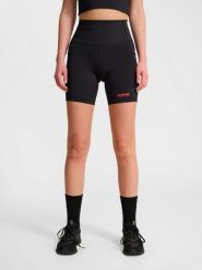 Szorty damskie Hummel Hiit Intensity. Czarne szorty sportowe Hummel, bez wzorów, z materiału, z standardowym stanem, na fitness i siłownię. Za 256.50 zł.