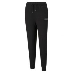 Spodnie damskie Puma Modern Basics High czarne. Czarne spodnie dresowe Puma, bez wzorów, długie. Za 251.45 zł.