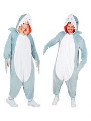 Carnival Party Kombinezon kostiumowy "Shark" w kolorze szaro-białym rozmiar: L/XL. Białe kombinezony Carnival Party, l, bez wzorów, bez kołnierzyka, bez ramiączek, krótkie. Za 130.99 zł.