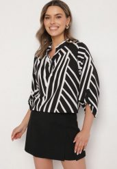 Czarna Koszula z Bawełną i Geometrycznym Wzorem Tiarine. Czarne koszule Born2be, l, bez wzorów, z bawełny, klasyczne, bez kołnierzyka, bez ramiączek. W wyprzedaży za 50.99 zł.