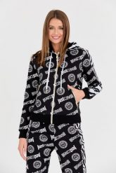 JUST CAVALLI Czarna bluza Logo Tigre. Czarne bluzy Just Cavalli, s, bez wzorów, bez ramiączek, bez kaptura. W wyprzedaży za 899.99 zł.