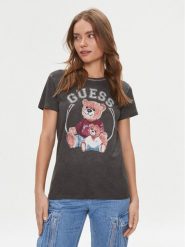 Guess T-Shirt W4RI86 K9SN1 Czarny Regular Fit. Czarne t-shirty Guess, xs, z aplikacjami, z bawełny, bez kołnierzyka, bez ramiączek. Za 139.99 zł.