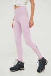 Columbia legginsy sportowe damskie kolor fioletowy gładkie. Fioletowe legginsy Columbia, bez wzorów, ze skóry, sportowe. W wyprzedaży za 129.99 zł.