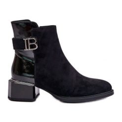 S.Barski Eleganckie Botki Na Obcasie Ocieplane MR880-040 Czarne. Czarne botki z aplikacjami, ze skóry, eleganckie, bez obcasa, na obcasie, bez zapięcia. Za 311.22 zł.
