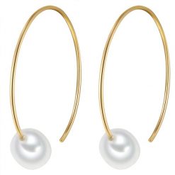 Valero Pearls Kolczyki wiszące z perłą srebro wysokiej próby Perła hodowlana słodkowodna żółte złoto 1 ct Damski. Żółte kolczyki Valero Pearls, z perłą, pozłacane. Za 359.99 zł.