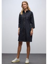 Cecil Sukienka dżinsowa w kolorze granatowym rozmiar: 42. Niebieskie sukienki Cecil, bez wzorów, bez kołnierzyka, bez ramiączek, mini. Za 152.98 zł.