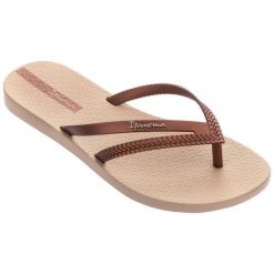 Japonki plażowe damskie Ipanema Bossa Fem. Brązowe japonki Ipanema, bez wzorów, sportowe. Za 49.99 zł.