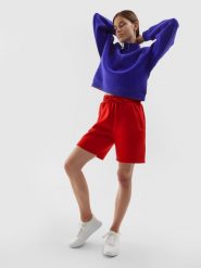 4F Spodenki dresowe uniseks M. Czerwone szorty sportowe 4f, bez wzorów, z bawełny. W wyprzedaży za 9.99 zł.