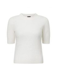 BOSS sweter z dzianiny - Fusionana Kobiety Wełna biały, XL. Białe swetry Boss, xl, bez wzorów, z dzianiny, bez ramiączek. Za 479.95 zł.