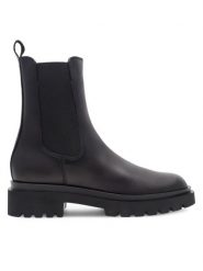 Gino Rossi Botki SUSAN-26034PE Czarny. Czarne botki Gino Rossi, bez wzorów, ze skóry, bez obcasa, na płaskiej podeszwie, bez zapięcia. Za 279.99 zł.