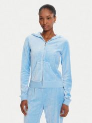 Juicy Couture Bluza Robyn JCSEBJ007 Niebieski Slim Fit. Niebieskie bluzy Juicy Couture, m, bez wzorów, z bawełny, bez ramiączek, bez kaptura. Za 369.99 zł.