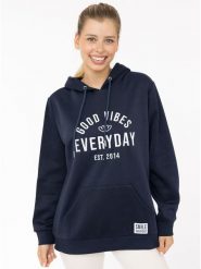 Zwillingsherz Bluza "Everyday" w kolorze granatowym rozmiar: L/XL. Niebieskie bluzy Zwillingsherz, l, bez wzorów, bez ramiączek, z kapturem. Za 179.64 zł.