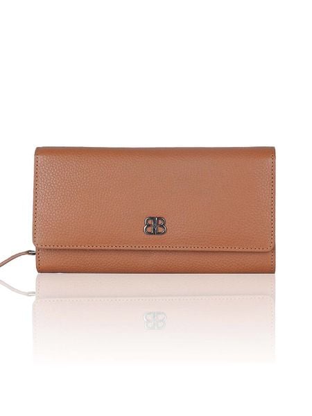 Bellicci Skórzany portfel "Calvina" w kolorze jasnobrązowym - 19 x 10 x 3 cm rozmiar: onesize. Brązowe portfele Bellicci, bez wzorów, z materiału. Za 135.81 zł.