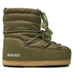 Śniegowce Moon Boot. Brązowe śniegowce Moon Boot, bez wzorów, z nylonu, bez zapięcia. Za 759.99 zł.