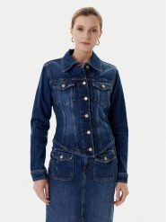 Guess Kurtka jeansowa W5YN49 D5QP4 Granatowy Regular Fit. Niebieskie kurtki Guess, l, z aplikacjami, z bawełny, bez kaptura. Za 399.99 zł.
