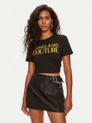 Versace Jeans Couture T-Shirt 76HAHG03 Czarny Regular Fit. Czarne t-shirty Versace Jeans Couture, xs, bez wzorów, z bawełny, bez kołnierzyka, bez ramiączek. Za 279.99 zł.