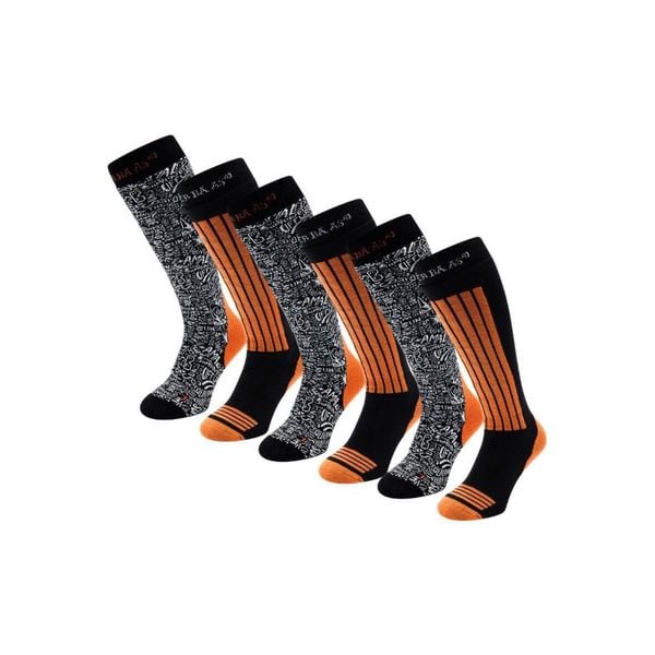 Skarpety narciarskie - Unisex - 6 par - Pomarańczowe. Brązowe skarpetki POEDERBAAS, bez wzorów, z wełny, narciarskie. W wyprzedaży za 329.62 zł.