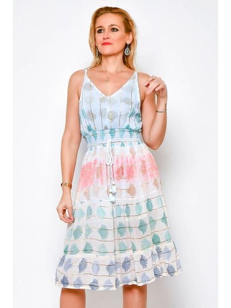 Tarifa Sukienka ze wzorem rozmiar: XL. Sukienki Tarifa, xl, bez wzorów, z wiskozy, bez kołnierzyka, bez ramiączek, midi. Za 61.60 zł.