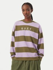 Roxy Bluza Strictly Stripes ERJFT05071 Khaki Regular Fit. Brązowe bluzy bez kaptura Roxy, m, bez wzorów, z bawełny, bez kaptura. Za 279.99 zł.