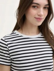 T-SHIRT KOSZULKA DAMSKA TOM TAILOR. Białe t-shirty sportowe Tom Tailor, uniwersalny, bez wzorów, z bawełny, bez ramiączek, na fitness i siłownię. Za 116.99 zł.