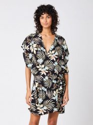 Rip Curl Sukienka w kolorze czarnym rozmiar: S. Czarne sukienki Rip Curl, s, bez wzorów, z wiskozy, bez kołnierzyka, bez ramiączek, mini, kopertowe. Za 114.71 zł.