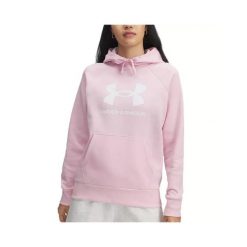 Bluza Under Armour RIVAL FLEECE BIG LOGO HD. Białe bluzy Under Armour, m, bez wzorów, z bawełny, bez kaptura, do biegania. Za 283.10 zł.