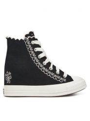 Converse Trampki Chuck Taylor All Star Wedge A13546C Czarny. Czarne trampki Converse, bez wzorów, z materiału, retro, bez zapięcia. Za 359.99 zł.